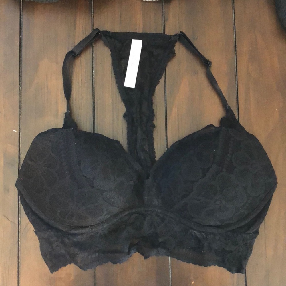 PINK Victoria Secret Push- Up Lace Racerback Bra